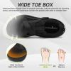 Men’s Orthopedic Diabetic Wide Walking Shoes: Comfortable Arch Support Plantar Fasciitis Heel Spur Laofers, Casual House Hammer Toes Swollen Slip On Loafers for Foot and Heel Pain Relief(K1-black)
