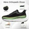 Men’s Orthopedic Fashion Sneakers: Comfortable Arch Support Plantar Fasciitis Orthotic Walking Shoes, Casual Work Supportive Sport Athletic Flat Feet Shoes for Foot and Heel Pain Relief(W1-black)
