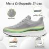 Men’s Orthopedic Fashion Sneakers: Comfortable Arch Support Plantar Fasciitis Orthotic Walking Shoes, Casual Work Supportive Sport Athletic Flat Feet Shoes for Foot and Heel Pain Relief(W2-gray)