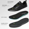 Men’s Orthopedic Fashion Sneakers with Arch Support: Comfortable Orthotic Shoes for Plantar Fasciitis, Adjustable Supportive Flat Feet Walking Shoes for Foot and Ankle Pain Relief(W1-black)