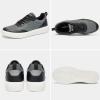 Men’s Orthopedic Fashion Sneakers with Arch Support: Comfortable Orthotic Shoes for Plantar Fasciitis, Adjustable Supportive Flat Feet Walking Shoes for Foot and Ankle Pain Relief(W3-grey)