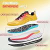 Men’s Orthopedic Road Running Shoes: Comfortable Casual Arch Support Plantar Fasciitis Walking Sneakers for Flat Feet, Orthotic Outdoor Gym Work Sports Tennis Shoes for Foot and Heel Pain Relief(W3-yellow)