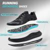 Men’s Orthopedic Road Running Shoes: Comfortable Casual Arch Support Plantar Fasciitis Walking Sneakers for Flat Feet, Orthotic Outdoor Gym Work Sports Tennis Shoes for Foot and Heel Pain Relief(W1-black)