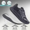 Men’s Orthopedic Road Running Shoes: Comfortable Casual Arch Support Plantar Fasciitis Walking Sneakers for Flat Feet, Orthotic Outdoor Gym Work Sports Tennis Shoes for Foot and Heel Pain Relief(W1-black)