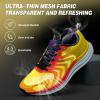 Men’s Orthopedic Road Running Shoes: Comfortable Casual Arch Support Plantar Fasciitis Walking Sneakers for Flat Feet, Orthotic Outdoor Gym Work Sports Tennis Shoes for Foot and Heel Pain Relief(W3-yellow)