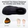 OrthoComfoot Men’s Orthopedic Diabetic Wide Walking Shoes: Plantar Fasciitis Arch Support Hook and Loop Comfortable Casual Loafers, Swollen Feet Orthotic Dress Leather Shoes Foot Heel Pain Relief(K1-black)
