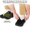 OrthoComfoot Men’s Orthopedic Diabetic Wide Walking Shoes: Plantar Fasciitis Arch Support Hook and Loop Comfortable Casual Loafers, Swollen Feet Orthotic Dress Leather Shoes Foot Heel Pain Relief(K1-black)