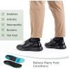 OrthoComfoot Men’s Orthopedic Leather Dress Walking Shoes: Comfortable Plantar Fasciitis Fashion Sneakers with Arch Support, Casual Orthotic Business Work Shoes for Foot and Heel Pain Relief(W1-black)