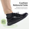 OrthoComfoot Men’s Orthopedic Leather Dress Walking Shoes: Comfortable Plantar Fasciitis Fashion Sneakers with Arch Support, Casual Orthotic Business Work Shoes for Foot and Heel Pain Relief(W1-black)