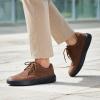 OrthoComfoot Men’s Orthopedic Leather Dress Walking Shoes: Comfortable Plantar Fasciitis Oxford with Arch Support, Flat Feet Casual Business Work Shoes for Foot and Heel Pain Relief(W2-brown)