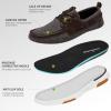 OrthoComfoot Men’s Orthopedic Walking Shoes with Arch Support: Casual Plantar Fasciitis Slip-On Loafers for Flat Feet, Orthotic Adjustable Fashion Sneakers for Foot and Heel Pain(W2-brown)