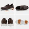 OrthoComfoot Men’s Orthopedic Walking Shoes with Arch Support: Casual Plantar Fasciitis Slip-On Loafers for Flat Feet, Orthotic Adjustable Fashion Sneakers for Foot and Heel Pain(W2-brown)