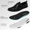 OrthoComfoot Men’s Orthopedic Walking Shoes with Arch Support: Casual Plantar Fasciitis Slip-On Loafers for Flat Feet, Orthotic Adjustable Fashion Sneakers for Foot and Heel Pain(W1-black)
