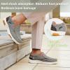 OrthoComfoot Women’s Orthopedic Comfortable Walking Shoes, Casual Arch Support Slip-On Shoes for Plantar Fasciitis, Breathable Orthotic Loafers for Foot and Heel Pain Relief(W12-grey Coral)