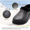 OrthoComfoot Women’s Orthopedic Wide Winter Slippers for Diabetic: Comfortable Arch Support Flat Feet Plantar Fasciitis Leather Dress Shoes, Cushion Casual Warm Orthotic Foot Heel Pain Walking Shoes(K1-black)