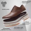 Orthopedic Business Leather Dress Shoes – Arch Support Plantar Fasciitis Comfortable Formal Wingtip Oxford for Mens – Casual Cap Toe Orthotics Patent Tuxedo Sneakers for Foot and Heel Pain Relief(W2-dark Brown)