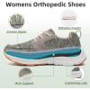 Women’s Orthopedic Fashion Sneakers with Arch Support: Comfortable Cushion Flat Feet Shoes for Plantar Fasciitis, Orthotic Supportive Casual Thick Sole Sneakers for Ankle and Foot Pain Relief(W4-rainbow Pink)