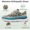 Women’s Orthopedic Fashion Sneakers with Arch Support: Comfortable Cushion Flat Feet Shoes for Plantar Fasciitis, Orthotic Supportive Casual Thick Sole Sneakers for Ankle and Foot Pain Relief(W7-leoperd)