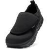 OrthoComfoot Men’s Orthopedic Diabetic Extra Wide Walking Shoes: Comfortable Arch Support Slip-On Loafers for Plantar Fasciitis, Adjustable Easy Top Orthotic Shoes for Foot and Heel Pain Relief(K1-black)