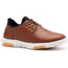 OrthoComfoot Men’s Orthopedic Leather Dress Walking Shoes: Comfortable Plantar Fasciitis Fashion Sneakers with Arch Support, Casual Orthotic Business Work Shoes for Foot and Heel Pain Relief(W2-brown)