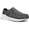 OrthoComfoot Men’s Orthopedic Outdoor Slip-On Loafers Walking Shoes: Arch Support Plantar Fasciitis Sneakers, Comfort Classic Canvas Shoes for Foot and Heel Pain(W1-black-05)