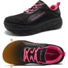 Women’s Orthopedic Diabetic Walking Shoes: Wide Toe Box Comfortable Casual Arch Support Plantar Fasciitis Orthotic Sneakers, High Arch Swollen Work Tennis Sports Shoes for Foot and Heel Pain Relief(K1-black)