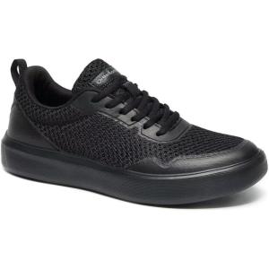 Men’s Orthopedic Fashion Sneakers with Arch Support: Comfortable Orthotic Shoes for Plantar Fasciitis, Adjustable Supportive Flat Feet Walking Shoes for Foot and Ankle Pain Relief(W1-black)
