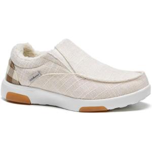 OrthoComfoot Women’s Orthopedic Comfortable Walking Shoes, Casual Arch Support Slip-On Shoes for Plantar Fasciitis, Breathable Orthotic Loafers for Foot and Heel Pain Relief(W2a-beige( Built-in Fleece Lining ))