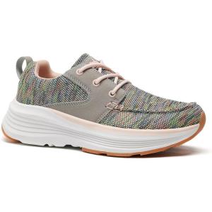 Women’s Orthopedic Fashion Sneakers with Arch Support: Comfortable Cushion Flat Feet Shoes for Plantar Fasciitis, Orthotic Supportive Casual Thick Sole Sneakers for Ankle and Foot Pain Relief(W4-rainbow Pink)