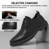 Men’s Orthopedic Business Leather Dress Shoes: Comfortable Arch Support Plantar Fasciitis Formal Tuxedo Oxford, Flat Feet Casual Modern Classic Wingtip Walking Shoes for Foot and Heel Pain Relief(W1-black)