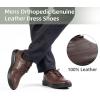 Men’s Orthopedic Leather Dress Walking Shoes: Comfortable Plantar Fasciitis Oxford with Arch Support, Orthotic Casual Business Flat Feet Work Shoes for Foot and Heel Pain Relief(W2-brown)