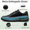 Men’s Orthopedic Leather Dress Walking Shoes: Comfortable Plantar Fasciitis Oxford with Arch Support, Orthotic Casual Business Flat Feet Work Shoes for Foot and Heel Pain Relief(W1-black)