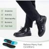 Men’s Orthopedic Leather Dress Walking Shoes: Comfortable Plantar Fasciitis Oxford with Arch Support, Orthotic Casual Business Flat Feet Work Shoes for Foot and Heel Pain Relief(W1-black)