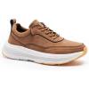 OrthoComfoot Men’s Orthopedic Leather Dress Walking Shoes: Comfortable Arch Support Oxfords for Plantar Fasciitis, Casual Orthotic Thick Sole Sneakers for Foot and Heel Pain Relief(W2-brown)