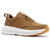OrthoComfoot Men’s Orthopedic Leather Dress Walking Shoes: Comfortable Arch Support Plantar Fasciitis Flat Feet Sneakers, Casual Business Work Orthotic Thick Sole Foot Heel Pain Relief Oxfords(W2-brown)