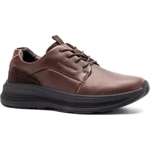 Men’s Orthopedic Leather Dress Walking Shoes: Comfortable Plantar Fasciitis Business Oxford with Arch Support, Casual Cushion Flat Feet Orthotic Walking Shoes for Foot and Heel Pain Relief(W2-brown)
