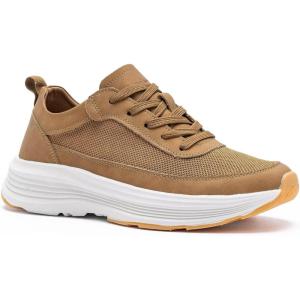 OrthoComfoot Men’s Orthopedic Fashion Sneakers for Arch Support: Comfortable Walking Shoes for Plantar Fasciitis, Casual Breathable Orthotic Outdoor Shoes for Foot and Heel Pain Relief(W2-brown)