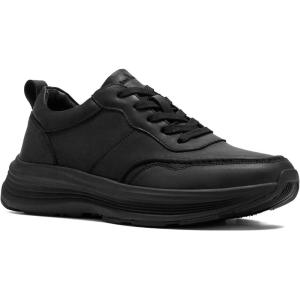 OrthoComfoot Men’s Orthopedic Leather Dress Walking Shoes: Comfortable Arch Support Plantar Fasciitis Flat Feet Sneakers, Casual Business Work Orthotic Thick Sole Foot Heel Pain Relief Oxfords(W1-black)