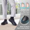 Men’s Orthopedic Wide Leather Dress Walking Shoes: Plantar Fasciitis Heel Pain Relief Arch Support Flat Feet Ergonomic Swollen Slip On Loafers, Comfort Travel Composite Toe Oxfords Black Size 11