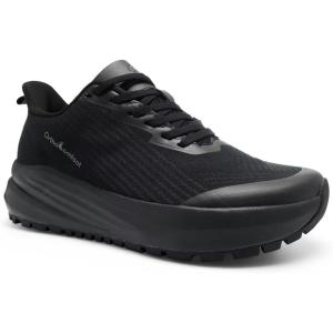 Men’s Orthopedic Wide Trail Running Shoes: Comfortable Arch Support Plantar Fasciitis Diabetic Walking Shoes, Orthotic Trekking Casual All-Terrain Non-Slip Sneakers for Foot and Heel Pain Relief(K1-black)