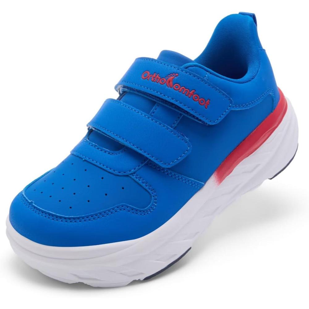 imageBoys Kids Orthopedic Tennis Shoes Wide Toe Box Comfortable Casual Arch Support Plantar Fasciitis Running Sneakers Corrective Orthotic Athletic School Sport Walking Shoes for Foot and Pain ReliefK3blue