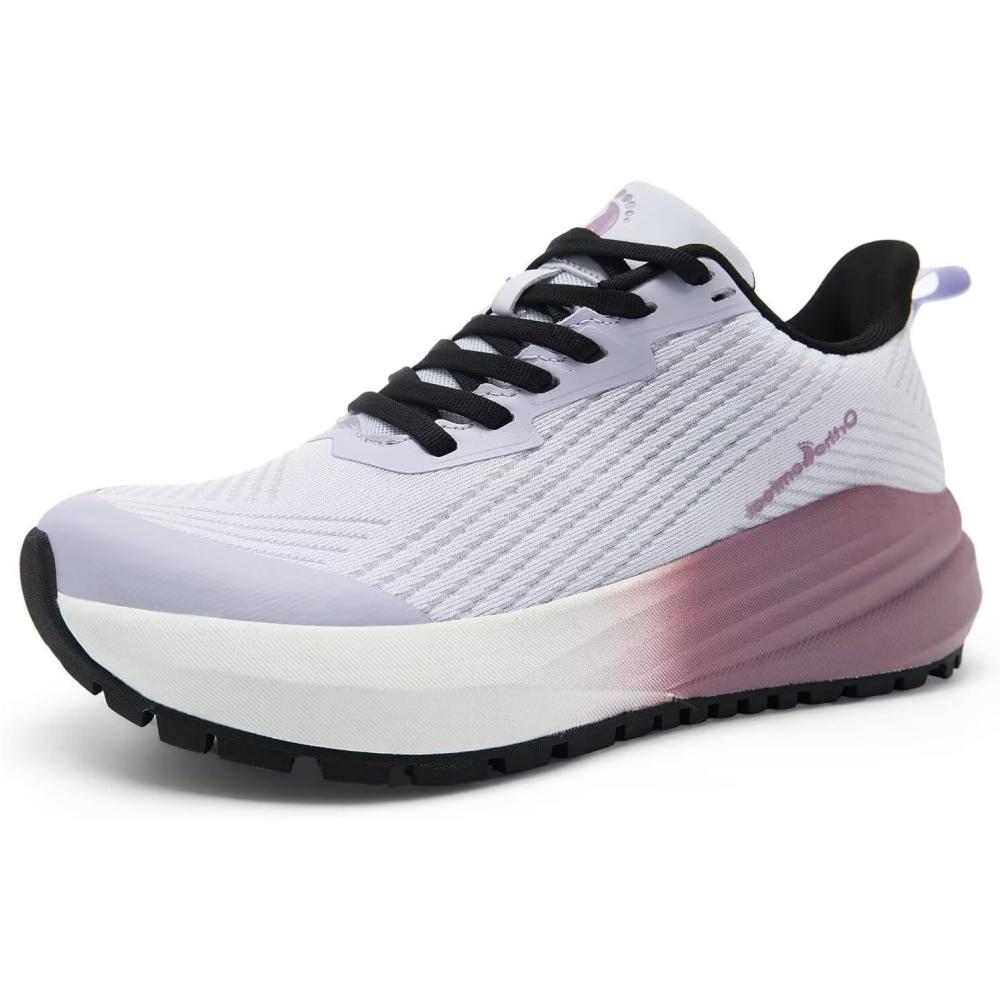 imageWomens Orthopedic Wide Trail Running Shoes Comfortable Arch Support Plantar Fasciitis Orthotic Flat Feet Athletic Sneakers Casual Sports Trekking Hiking Walking Shoes for Foot Heel and Pain ReliefK2purple