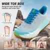 Women’s Orthopedic Wide Plantar Fasciitis Shoes: Comfortable Arch Support Diabetic Orthotic Flat Feet Trail Running Athletic Hiking Sneakers, Casual Sports Trekking Walking Shoes for Foot Heel Pain(K2-light Blue)
