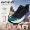 Women’s Orthopedic Wide Trail Running Shoes: Comfortable Arch Support Plantar Fasciitis Orthotic Flat Feet Athletic Sneakers, Casual Sports Trekking Hiking Walking Shoes for Foot Heel and Pain Relief(K1-black)
