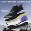 Women’s Orthopedic Wide Trail Running Shoes: Comfortable Arch Support Plantar Fasciitis Orthotic Flat Feet Athletic Sneakers, Casual Sports Trekking Hiking Walking Shoes for Foot Heel and Pain Relief(K1-black)