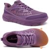 Women’s Orthopedic Diabetic Wide Running Shoes: Comfortable Casual Arch Support Plantar Fasciitis Orthotic Sneakers, High Arch Swollen Work Tennis Sports Shoes for Foot and Heel Pain Relief(K3-purple)