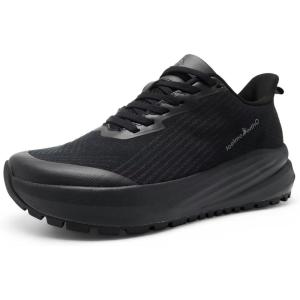 Women’s Orthopedic Wide Plantar Fasciitis Shoes: Comfortable Arch Support Diabetic Orthotic Flat Feet Trail Running Athletic Hiking Sneakers, Casual Sports Trekking Walking Shoes for Foot Heel Pain(K1-black)