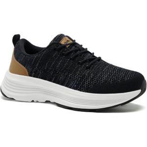 OrthoComfoot Women’s Arch Support Orthopedic Walking Sneakers(W1- Black Grey)