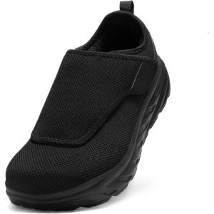 Orthopedic Womens Diabetic Extra Wide Walking Shoes: Comfortable Casual Arch Support Plantar Fasciitis Slip On, Orthotics Hammer Toes Easy Top Wings House Loafers for Foot and Heel Pain Relief(K1-black)