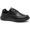 OrthoComfoot Men’s Orthopedic Leather Dress Walking Shoes: Comfortable Plantar Fasciitis Fashion Sneakers with Arch Support, Casual Flat Feet Business Work Shoes for Foot and Heel Pain Relief(W1-black)